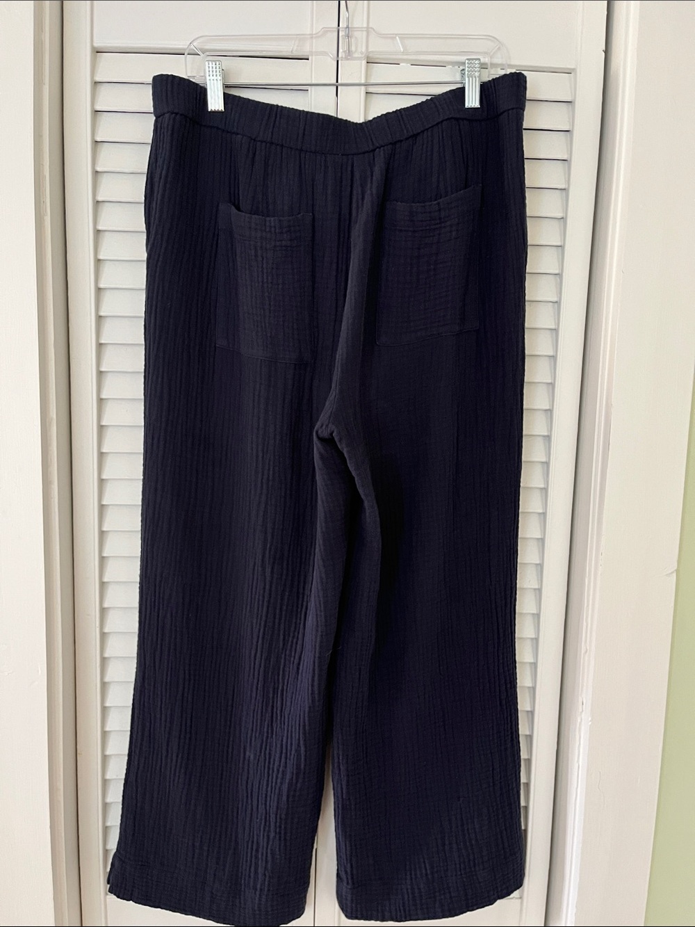 J Jill Wide Leg Pants Navy Sz Medium Elastic Waistband - Picture 7 of 8